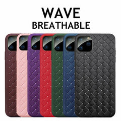 Breathable Mesh Case For iPhone 11 Pro Max XS 7 8 Plus X XR Leather TPU Weaving Grid Back Cover For iPhone11 Silicone Funda Shel