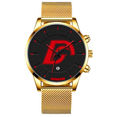 DIJANES Mens Fashion Black Stainless Steel Mesh Belt Watches Minimalist Men Business Calendar Quartz Watch Relogio Masculino