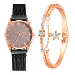 Luxury Women Watches Bracelet Set Simple Dial  Ladies Bracelet Watch Casual Mesh Quartz Wristwatch Clock Gift Relogio Feminino*M