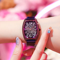 Unique Women Watches Square Dial Ladies Rhinestone Quartz Wristwatch Magnetic Buckle Strap Clock Romantic Design Reloj Mujer @50