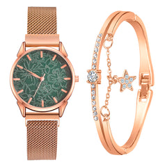 Luxury Women Watches Bracelet Set Simple Dial  Ladies Bracelet Watch Casual Mesh Quartz Wristwatch Clock Gift Relogio Feminino*M