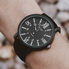 SOXY Brand Men's Watch Luxury Quartz Watches Roman Numerals Dial Black Leather Strap Clock Zegarek Meski Erkek Kol Saati
