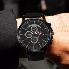 SOXY quartz men's watch hour fashion Pu leather watches for men simulation military sports Relogio Masculinoerkek kol saati
