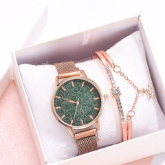 Luxury Women Watches Bracelet Set Simple Dial  Ladies Bracelet Watch Casual Mesh Quartz Wristwatch Clock Gift Relogio Feminino*M