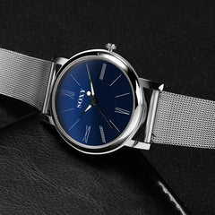 SOXY Brand Men's Watch Deluxe Quartz Male Clock Roman Digital Dial Stainless Steel Strap Zegarek Meski Wristwatch