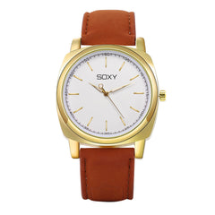 SOXY Fashion Men's Watch Quartz Watch Leather Strap Clock Watches for Men Relogio Masculino Erkek Kol Saati New
