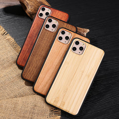 Real Wood Case For iphone 11Pro MAX XR X XS Max 8 7 6 6s Plus Cover Natural Bamboo Wooden Soft Silicone edge Hard Phone Cases