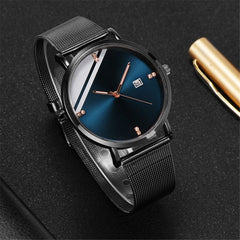 SOXY Brand Luxury Men's Watch Quartz with Rhinestone Date Simple Dial Stainless Steel Strap Male Clock Erkek Kol Saati