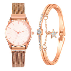 Luxury Women Watches Bracelet Set Simple Dial  Ladies Bracelet Watch Casual Mesh Quartz Wristwatch Clock Gift Relogio Feminino*M