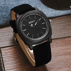 SOXY Fashion Men's Watch Quartz Watch Leather Strap Clock Watches for Men Relogio Masculino Erkek Kol Saati New