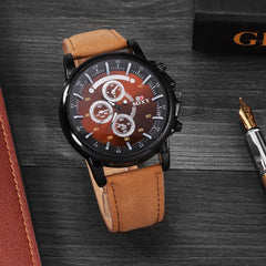SOXY quartz men's watch hour fashion Pu leather watches for men simulation military sports Relogio Masculinoerkek kol saati