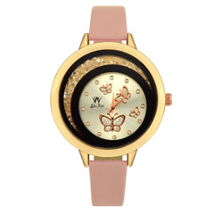 Cassic Style Women Watches Bead Butterfly Dial Ladies Quartz Wristwatch Leather Strap Fashion Clock Gift Relogio Feminino@50