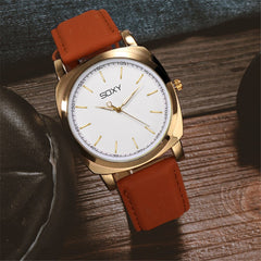 SOXY Fashion Men's Watch Quartz Watch Leather Strap Clock Watches for Men Relogio Masculino Erkek Kol Saati New