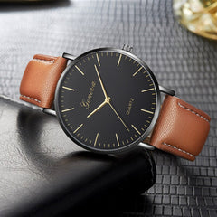 Simple Men's Watch Sports Casual Quartz Leather Men Watches Male Clock Round Dial Fashion Erkek Kol Saati