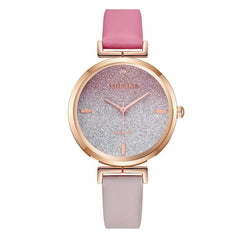 Cassic Style Women Watches Starry Sky Dial Ladies Quartz Wristwatch Rhinestone Design Leather Strap Clock Relojes Para Mujer@50