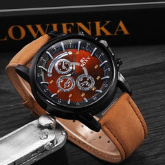 SOXY quartz men's watch hour fashion Pu leather watches for men simulation military sports Relogio Masculinoerkek kol saati