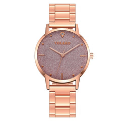 Rose Gold Women Watches Scrub Starry Sky Clock Dial Ladies Quartz Wristwatch High Quality Alloy Strap Business Montre Femme@50