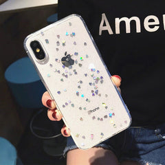 Glitter Transparent Case For iphone 11 Pro XS MAX XR X 6 6s 7 8 plus Case Glitter Star Cover Coque Case for iphone 11Pro Max Xr