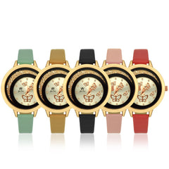 Cassic Style Women Watches Bead Butterfly Dial Ladies Quartz Wristwatch Leather Strap Fashion Clock Gift Relogio Feminino@50