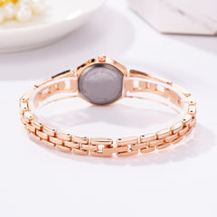 Simple Style Women Watches Dot Rhinestone Dial Ladies Fashion Quartz Wristwatch Alloy Bracelet Strap Clock Casual Reloj Mujer @5