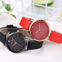 Top Brand Women Watches Scrub Dial Ladies Quartz Wristwatch Rhinestone Leather Strap Fashion Clock High Quality Kol Saati@50