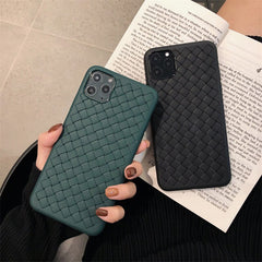 Breathable Mesh Case For iPhone 11 Pro Max XS 7 8 Plus X XR Leather TPU Weaving Grid Back Cover For iPhone11 Silicone Funda Shel