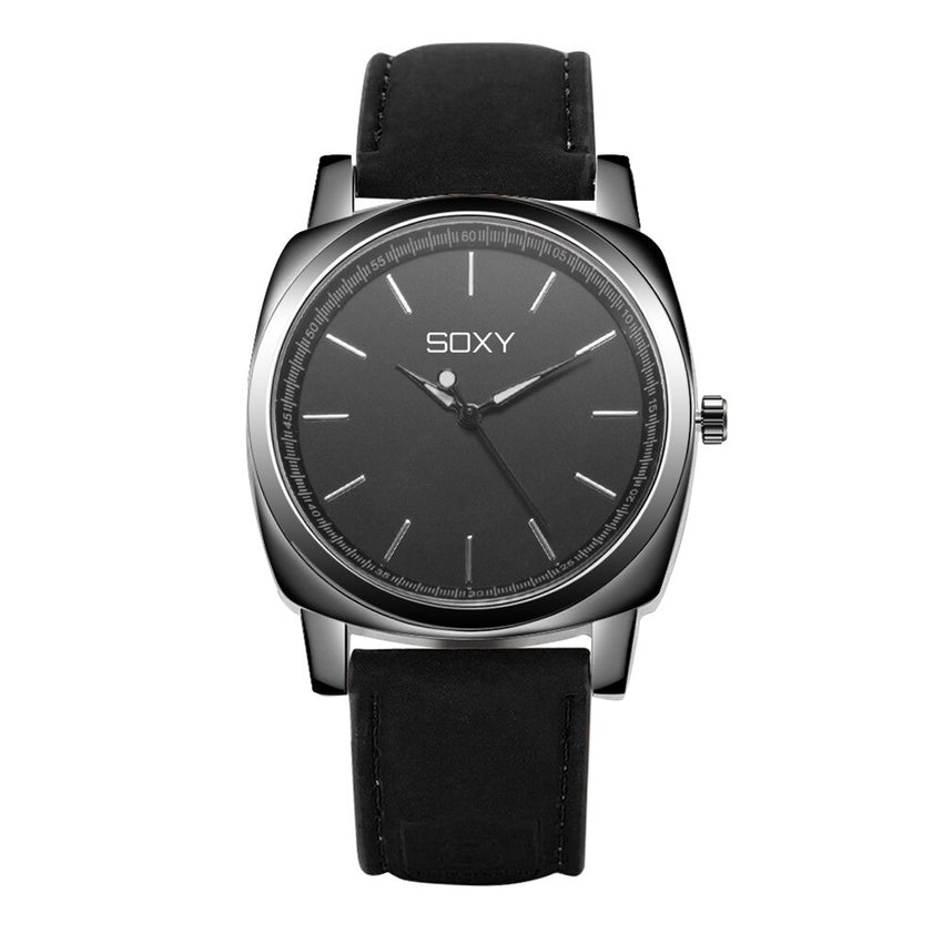 SOXY Fashion Men's Watch Quartz Watch Leather Strap Clock Watches for Men Relogio Masculino Erkek Kol Saati New
