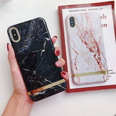 Shiny agate marble Case For iphone 7 case Glossy hard plastic case for iphone 6 6s 7 8 plus X XR XS Max phone case capa