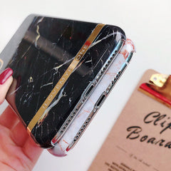 Shiny agate marble Case For iphone 7 case Glossy hard plastic case for iphone 6 6s 7 8 plus X XR XS Max phone case capa