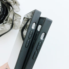 Fashion Square Makeup Mirror Case For iPhone X 8 7 6 6S Plus Cover Glossy Tempered Glass Mobile Phone Cases Shell Capa