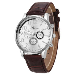 DISU Men Watch Glass Mirror Business Military Circular Dial Quartz wristwatch mens  watches mens 2019 relogios masculino