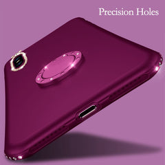 Bling Rhinestone Diamond Phone Case For iPhone XS Max XR X 8 7 6 6s Plus Soft Silicone Cover With Finger Ring Holder Stand