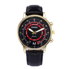 DISU Men Business Watch Leather Strap Sports Simulated Quartz Wristwatch Mens watches mens 2019 clock men