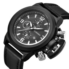 DISU Men Watch Leather Quartz Luxury Brand Waterproof Wristwatch Mens wrist watches day date relogio masculino