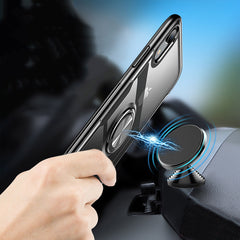 Luxur Car Ring Case On For IPhone 6 6s 7 8 Plus XR X XS Max Soft Silicone Cover For IPhone 6 6s 7 8 Plus PC Back Shockproof Case