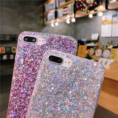 Candy Shining Powder Sequins Phone Cases For iPhone X 8 7 6 6S Plus Case Soft Silicone Glitter Back Cover For iPhone 5s SE Capa