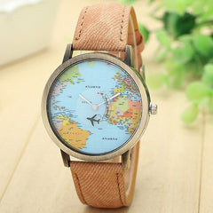 Women's Watches Best Sellers Globe Travel Map Denim Watch Minimalism Feminino Reloj Mujer Staat Zegarki Damskie Kadin Clock@50