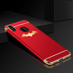 Cool 3D Bat Wing Phone Cases For iPhone X 8 7 6 6S Plus Cover Plating 3 in 1 Shockproof Armor Case Matte Hard PC Shell