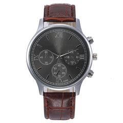 DISU Men  Wrist Watch Retro Design Leather Band Analog Alloy Quartz watch man vintage men wristwatch clock relogios masculino
