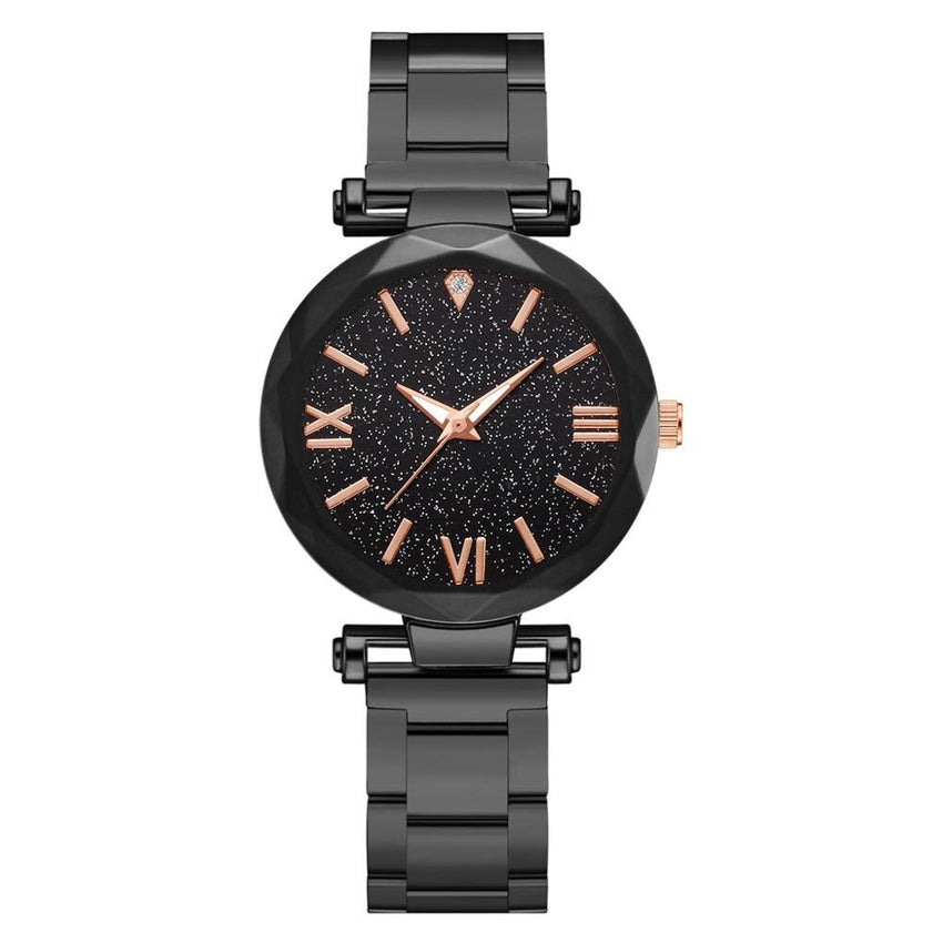 High Quality Women Watches Starry Sky Dial Ladies Quartz Wristwatch Monochrome Alloy Strap Clock Fashion Gift Zegarki Damskie@50