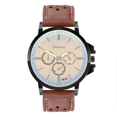 DISU Men Watch Retro Design Leather Band Analog Alloy Quartz Watch watches mens 2019 mens wrist watches