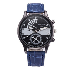 DISU Men Watch Fashion Casual Stainless Steel Leather Strap watches men new arrival in men wrist watches relogios masculino