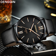 DISU Man Wrist Watch Luxury Quartz Military Stainless Steel Dial Leather Band wristwatch mens watches mens 2019 men watches