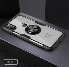 Luxur Car Ring Case On For IPhone 6 6s 7 8 Plus XR X XS Max Soft Silicone Cover For IPhone 6 6s 7 8 Plus PC Back Shockproof Case