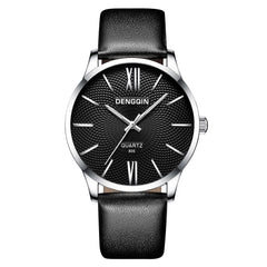 DISU Man Wrist Watch Luxury Quartz Military Stainless Steel Dial Leather Band wristwatch mens watches mens 2019 men watches