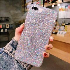 Candy Shining Powder Sequins Phone Cases For iPhone X 8 7 6 6S Plus Case Soft Silicone Glitter Back Cover For iPhone 5s SE Capa