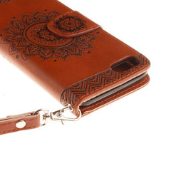 Wallet Leather Case For iPhone 8 7 6 6s Plus SE 5 5s Cover Retro Paisley Flower Mandala Henna Floral Flip Card Slot Holder Stand