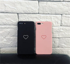 Cute Simple LOVE Heart Pattern Phone Cases For iphone 8 7 6 6s Plus Case Slim Matte Hard PC Back Cover Couple Lover Fitted Cases