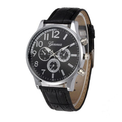 DISU Men Watch Glass Mirror Business Military Circular Dial Quartz wristwatch mens  watches mens 2019 relogios masculino