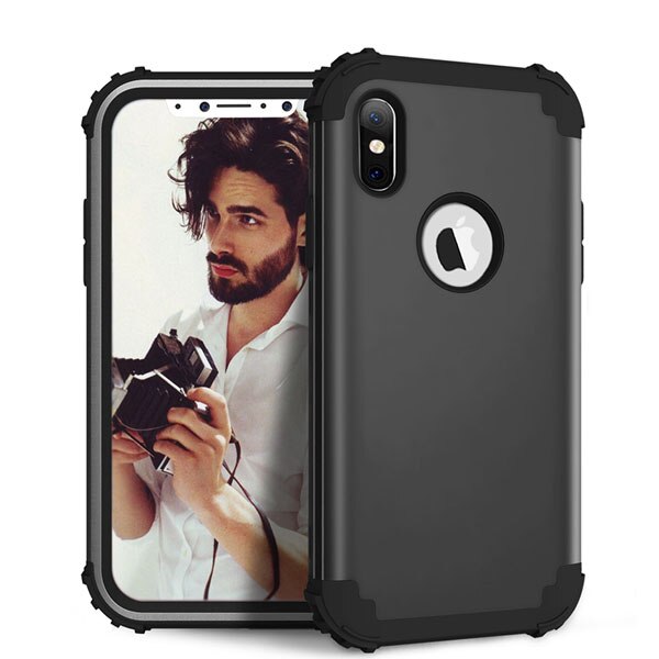 Shockproof Phone Cases For iPhone X 7 6 6S Plus Cover PC+TPU 3 Layers Hybrid Full Body Protect Case Anti-Knock Phone Shell Coque